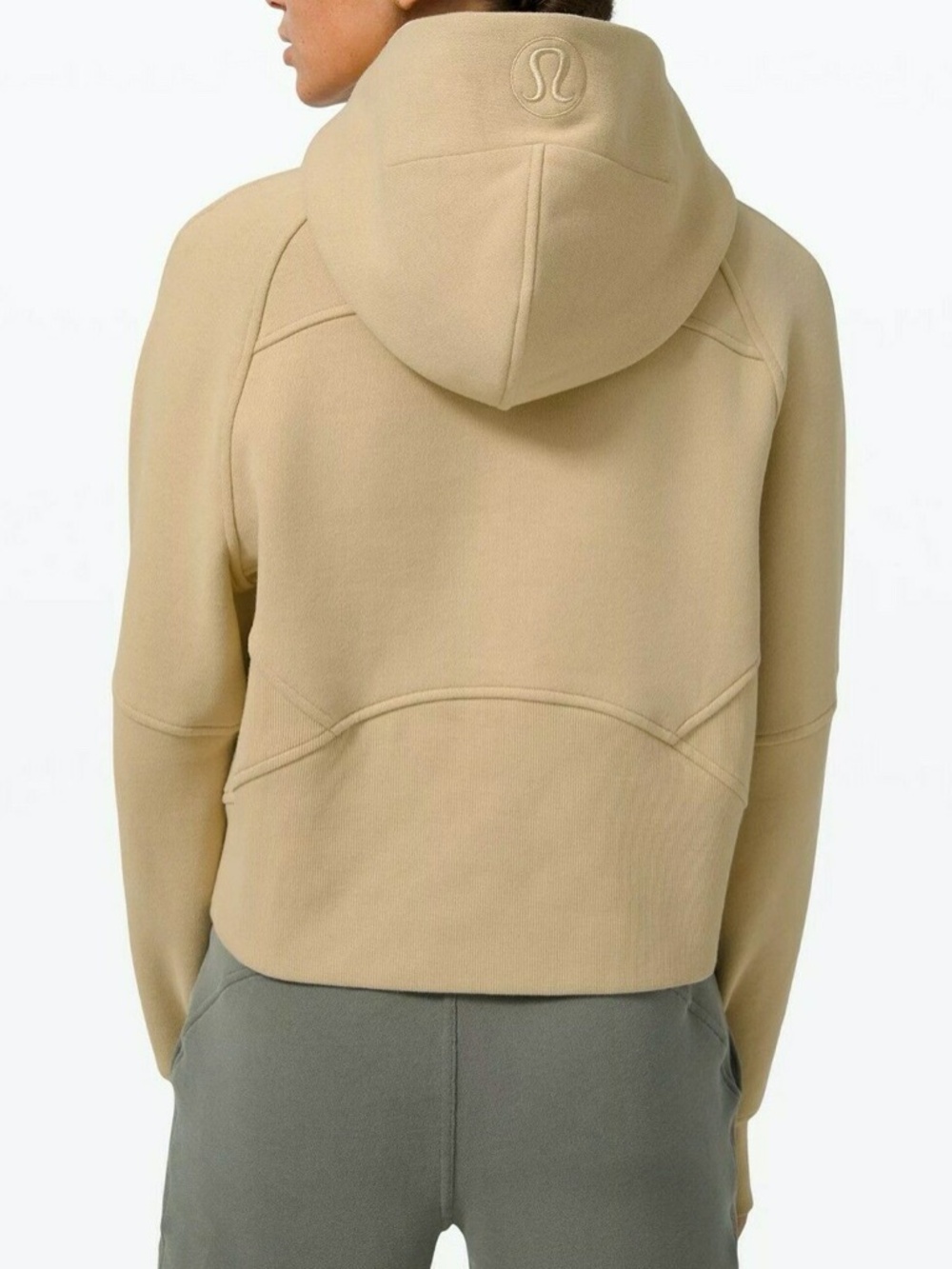 LULULEMON M/L Tan Scuba Oversized 1/2 Zip Hoodie Sweatshirt Kn